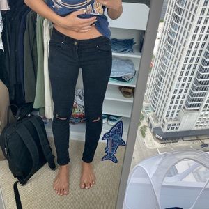Black low rise jeans